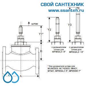 10152 Honeywell, V5016A1168 Клапан двухходовой (проходной) фланцевый, PN16, DN150, Kvs 360,0, 180 °C